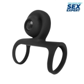 Черная вибронасадка на пенис Sex Expert - Sex Expert - в Новомосковске купить с доставкой