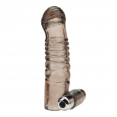 Дымчатая насадка на пенис с вибрацией  Vibrating Penis Enhancing Sleeve Extension - 13,3 см. - BlueLine - в Новомосковске купить с доставкой