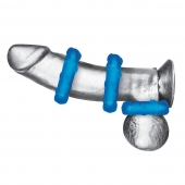 Комплект из трех голубых эрекционных колец 3-Pack Ribbed Rider Cock Ring Set - BlueLine - в Новомосковске купить с доставкой