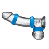 Комплект из трех голубых колец для эрекции 3-Pack Nuts   Bolts Stretch Cock Ring Set - BlueLine - в Новомосковске купить с доставкой