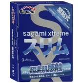 Розовые презервативы Sagami Xtreme FEEL FIT 3D - 3 шт. - Sagami - купить с доставкой в Новомосковске
