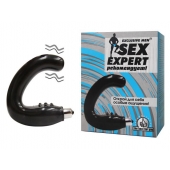 Чёрный массажёр простаты серии Sex Expert - Sex Expert - в Новомосковске купить с доставкой