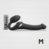 Черный безремневой страпон Multi Orgasm Size M с клиторальной стимуляцией - Strap-on-me - купить с доставкой в Новомосковске