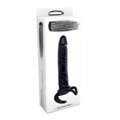 Чёрная насадка-фаллос для двойного проникновения INFLATABLE DILDO SLIM DONG  - 13,5 см. - Toyz4lovers - в Новомосковске купить с доставкой