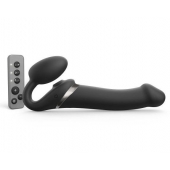 Черный безремневой страпон Multi Orgasm Size L с клиторальной стимуляцией - Strap-on-me - купить с доставкой в Новомосковске