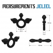 Черное эрекционное кольцо с крыльями Rooster Jeliel Angel - Velv or - в Новомосковске купить с доставкой