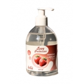 Лубрикант на водной снове Love Protection Strawberry с ароматом клубники - 300 мл. - Lola Games - купить с доставкой в Новомосковске