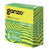 Ультратонкие презервативы Ganzo Ultra thin - 3 шт. - Ganzo - купить с доставкой в Новомосковске