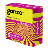 Презервативы с анестетиком для продления удовольствия Ganzo Long Love - 3 шт. - Ganzo - купить с доставкой в Новомосковске