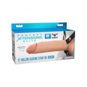Полый страпон на ремнях 8’’ Hollow Silicone Strap-on - Pipedream - купить с доставкой в Новомосковске