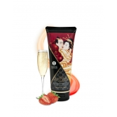 Массажный крем для тела с ароматом клубники и шампанского Sparkling Strawberry Wine - 200 мл. - Shunga - купить с доставкой в Новомосковске
