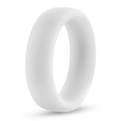 Белое люминесцентное эрекционное кольцо Silicone Glo Cock Ring - Blush Novelties - в Новомосковске купить с доставкой