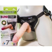 Страпон-унисекс с двумя насадками UNI strap 7  Harness - 19 и 16 см. - LOVETOY (А-Полимер) - купить с доставкой в Новомосковске