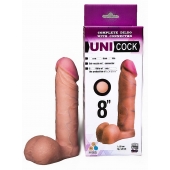 Фаллическая насадка для страпона UNICOCK 8  - 20 см. - LOVETOY (А-Полимер) - купить с доставкой в Новомосковске