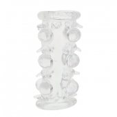 Прозрачная насадка на пенис с шипами и бугорками JELLY JOY LUST CLUSTER CLEAR - Dream Toys - в Новомосковске купить с доставкой