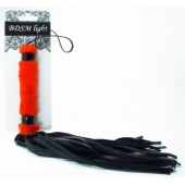 Нежная плеть с красным мехом BDSM Light - 43 см. - БДСМ Арсенал - купить с доставкой в Новомосковске