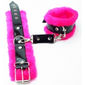 Оковы на ноги с розовым мехом BDSM Light - БДСМ Арсенал - купить с доставкой в Новомосковске