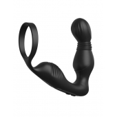 Черный вибростимулятор простаты с эрекционным кольцом Ass-Gasm Pro P-Spot Milker - Pipedream - в Новомосковске купить с доставкой