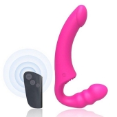 Розовый безремневой страпон Straples Strap-On Dildo - Erokay - купить с доставкой в Новомосковске
