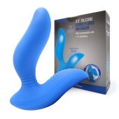 Синий вибромассажер простаты 3,5’’ Curve P-spot Massager - 12 см. - Erokay - в Новомосковске купить с доставкой
