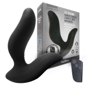 Черный вибромассажер простаты 3,5’’ Remote Control Curve P-spot Massager - 12 см. - Erokay - в Новомосковске купить с доставкой