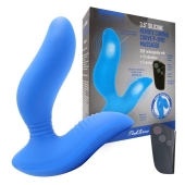 Синий вибромассажер простаты 3,5’’ Remote Control Curve P-spot Massager - 12 см. - Erokay - в Новомосковске купить с доставкой