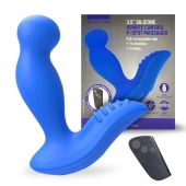 Синий вибромассажер простаты 3,5’’ Remote Control P-spot Massager - 12,5 см. - Erokay - в Новомосковске купить с доставкой