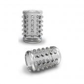 Прозрачная насадка на пенис с шишечками STAY HARD COCK SLEEVE 02 CLEAR - Blush Novelties - в Новомосковске купить с доставкой