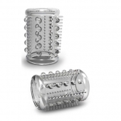 Прозрачная насадка с шипами и шишечками STAY HARD COCK SLEEVE 03 CLEAR - Blush Novelties - в Новомосковске купить с доставкой