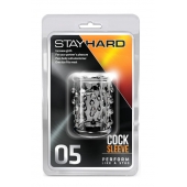 Прозрачная насадка с капельками STAY HARD COCK SLEEVE 05 CLEAR - Blush Novelties - в Новомосковске купить с доставкой