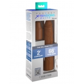 Коричневая насадка на член 2  Silicone X-tension - 20,3 см. - Pipedream - в Новомосковске купить с доставкой