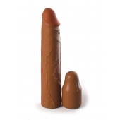 Коричневая насадка на член 2  Silicone X-tension - 20,3 см. - Pipedream - в Новомосковске купить с доставкой