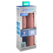Телесная вибронасадка на член 3  Vibrating Mega X-tension with Remote - 22,9 см. - Pipedream - в Новомосковске купить с доставкой