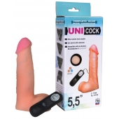 Фаллическая насадка Харнесс UNICOCK 5,5  с вибрацией - 17 см. - LOVETOY (А-Полимер) - купить с доставкой в Новомосковске