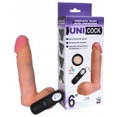Фаллическая насадка Харнесс UNICOCK 6  с вибрацией - 18 см. - LOVETOY (А-Полимер) - купить с доставкой в Новомосковске