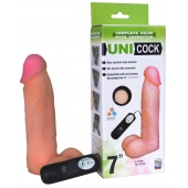 Фаллическая насадка Харнесс UNICOCK 7  с вибрацией - 19 см. - LOVETOY (А-Полимер) - купить с доставкой в Новомосковске