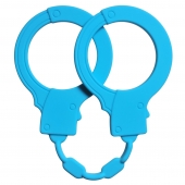 Голубые силиконовые наручники Stretchy Cuffs Turquoise - Lola Games - купить с доставкой в Новомосковске