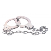 Наручники из металла с длинной цепочкой CHROME HANDCUFFS METAL HANDCUFFS W. KEY - NMC - купить с доставкой в Новомосковске