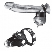 Утяжка для мошонки и пениса Cock Ring With 1  Ball Stretcher And Optional Weight Ring - BlueLine - купить с доставкой в Новомосковске