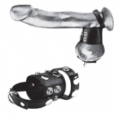 Утяжка на пенис и мошонку Cock Ring With 1.5  Ball Stretcher And Optional Weight Ring - BlueLine - купить с доставкой в Новомосковске