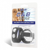 Утяжка на пенис с клёпками Duo Snap Cock And Ball Ring - BlueLine - купить с доставкой в Новомосковске