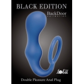 Синее эрекционное кольцо с анальной пробкой Double Pleasure Anal Plug - Lola Games - в Новомосковске купить с доставкой