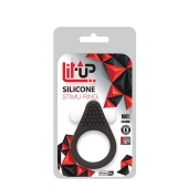 Чёрное эрекционное кольцо LIT-UP SILICONE STIMU RING 1 BLACK - Dream Toys - в Новомосковске купить с доставкой