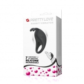 Чёрное эрекционное кольцо с вибрацией Rabbit Vibrator - Baile - в Новомосковске купить с доставкой