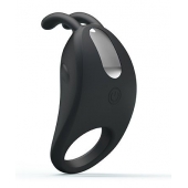 Чёрное эрекционное кольцо с вибрацией Rabbit Vibrator - Baile - в Новомосковске купить с доставкой