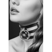 Чёрный тройной чокер с большим кольцом - Bijoux Pour Toi - купить с доставкой в Новомосковске