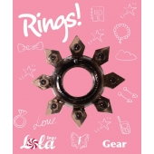 Чёрное эрекционное кольцо Rings Gear - Lola Games - в Новомосковске купить с доставкой