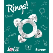 Прозрачное эрекционное кольцо Rings Screw - Lola Games - в Новомосковске купить с доставкой
