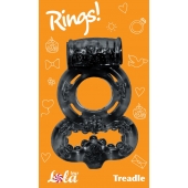 Чёрное эрекционное кольцо Rings Treadle с подхватом - Lola Games - в Новомосковске купить с доставкой