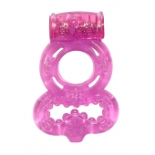 Розовое эрекционное кольцо Rings Treadle с подхватом - Lola Games - в Новомосковске купить с доставкой